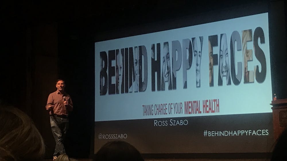 Ross Szabo, speaker and author, spoke to Miami students about mental health and reaching out for help.