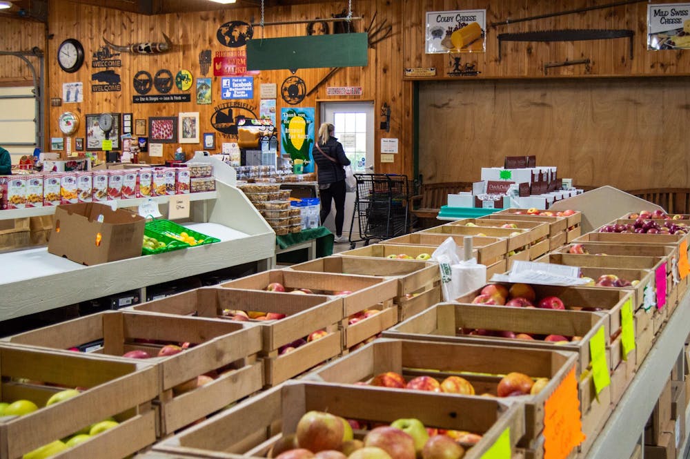 Produce grown at Butterfield Farms sits in store, ready for customers to purchase. 