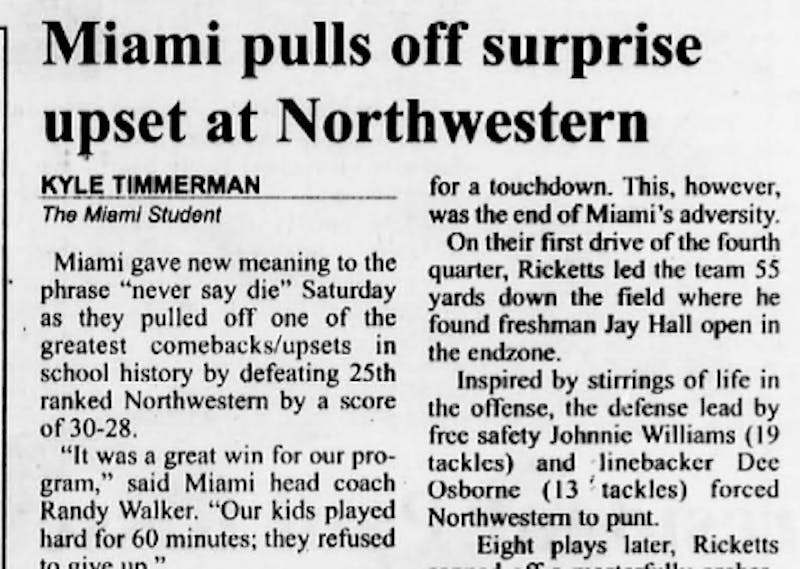 That game made us realize there's a fine line between winning and losing” —  A look back at Northwestern's 1995 loss to Miami (OH) - Inside NU