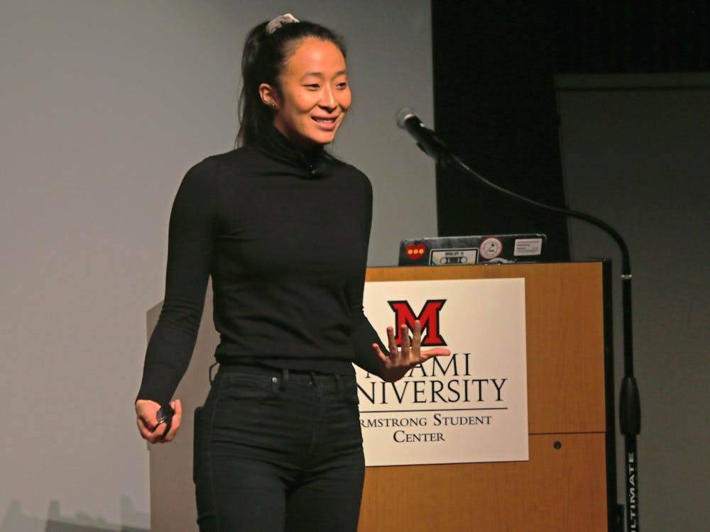Nadya Okatomo speaks to Miami students about the importance of finding their community and overcoming mental health struggles. 
