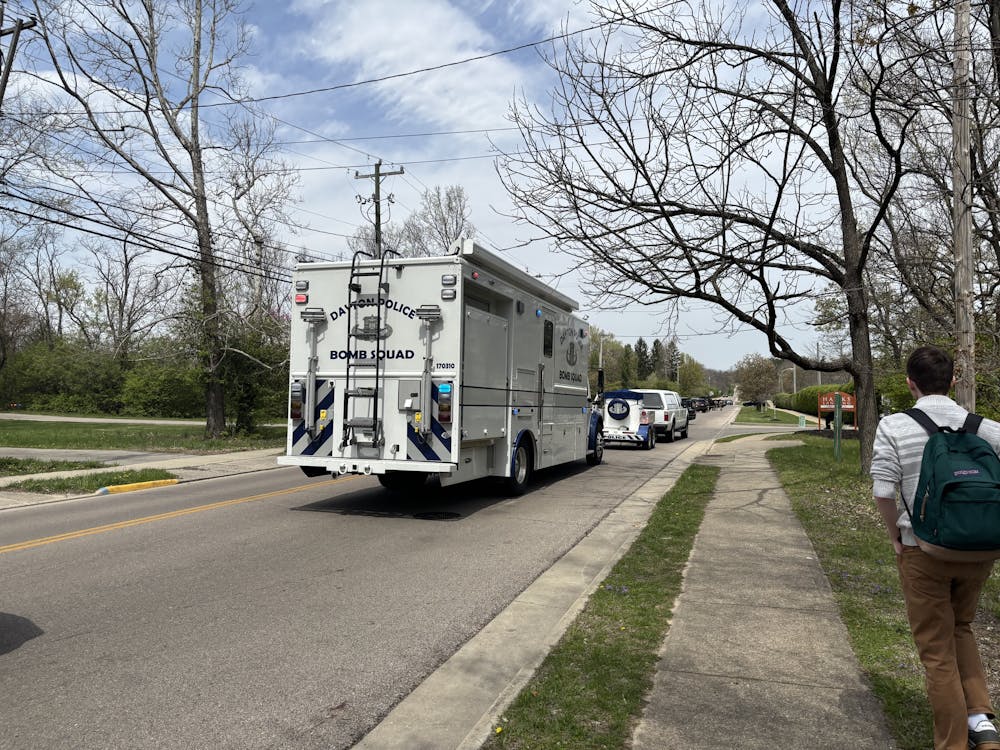 A Dayton Bomb Squad vehicle was present on the scene