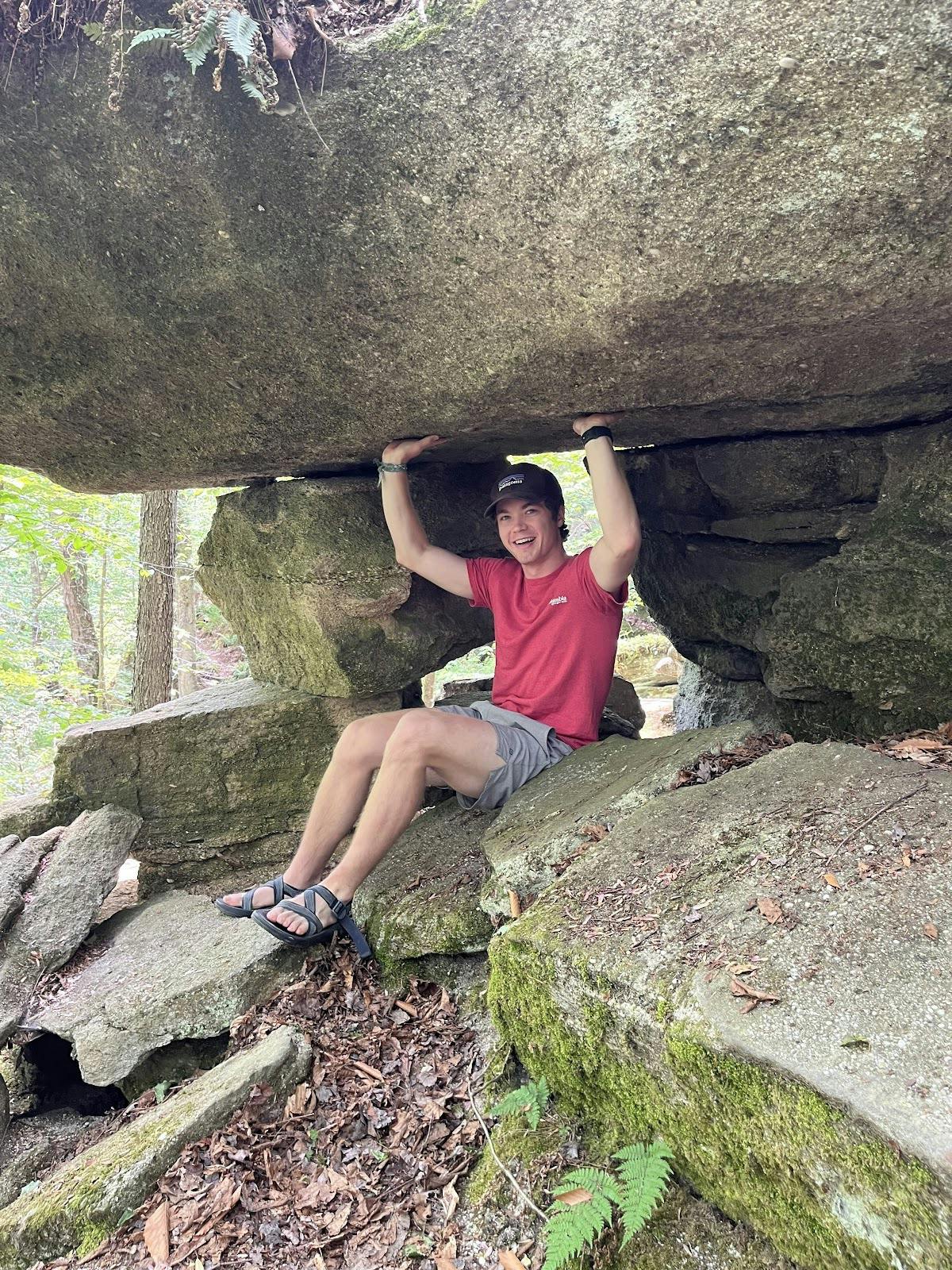 How can you not act childish when there are big rocks to climb?
