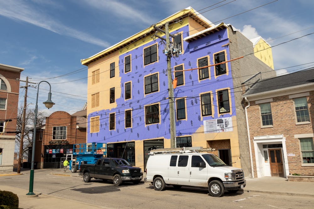 The four-story construction project, which started in November 2022, will be student apartments. 

