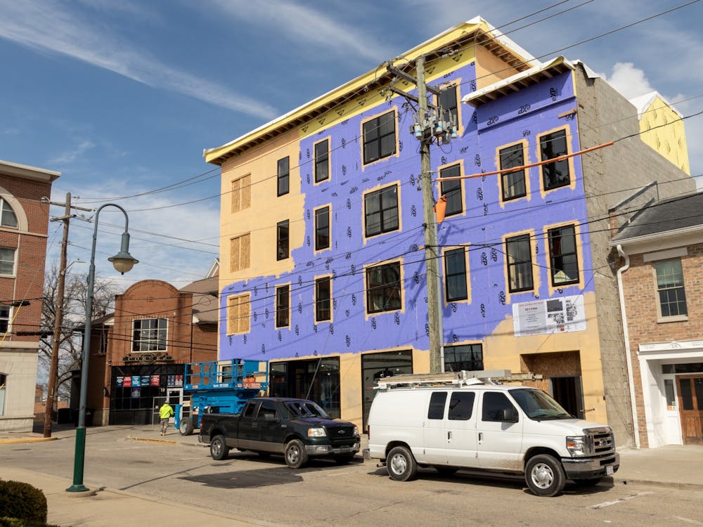 The four-story construction project, which started in November 2022, will be student apartments. 
