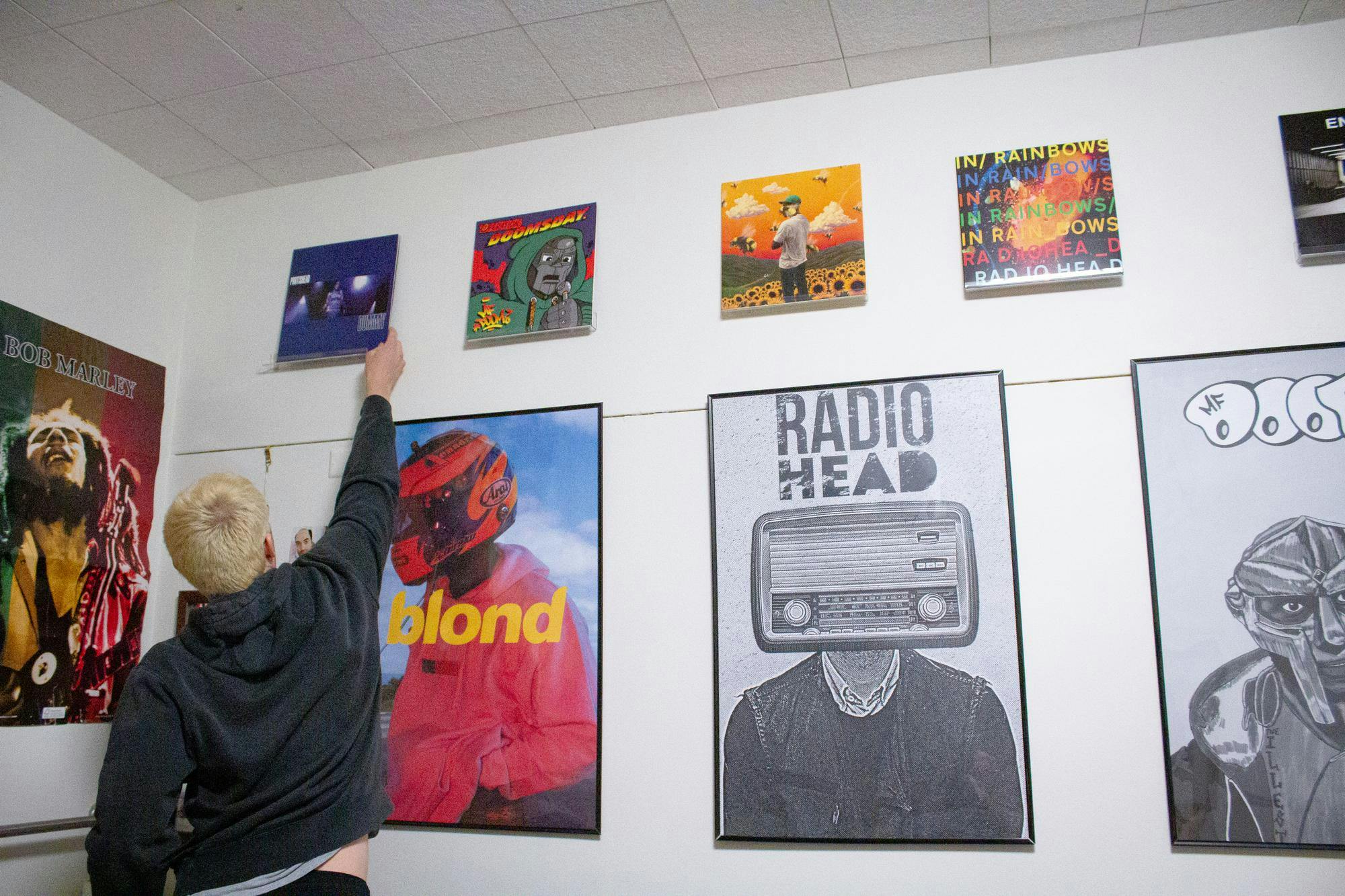 Sami Lacksonen adding the Dummy album by Portishead to his wall collection
