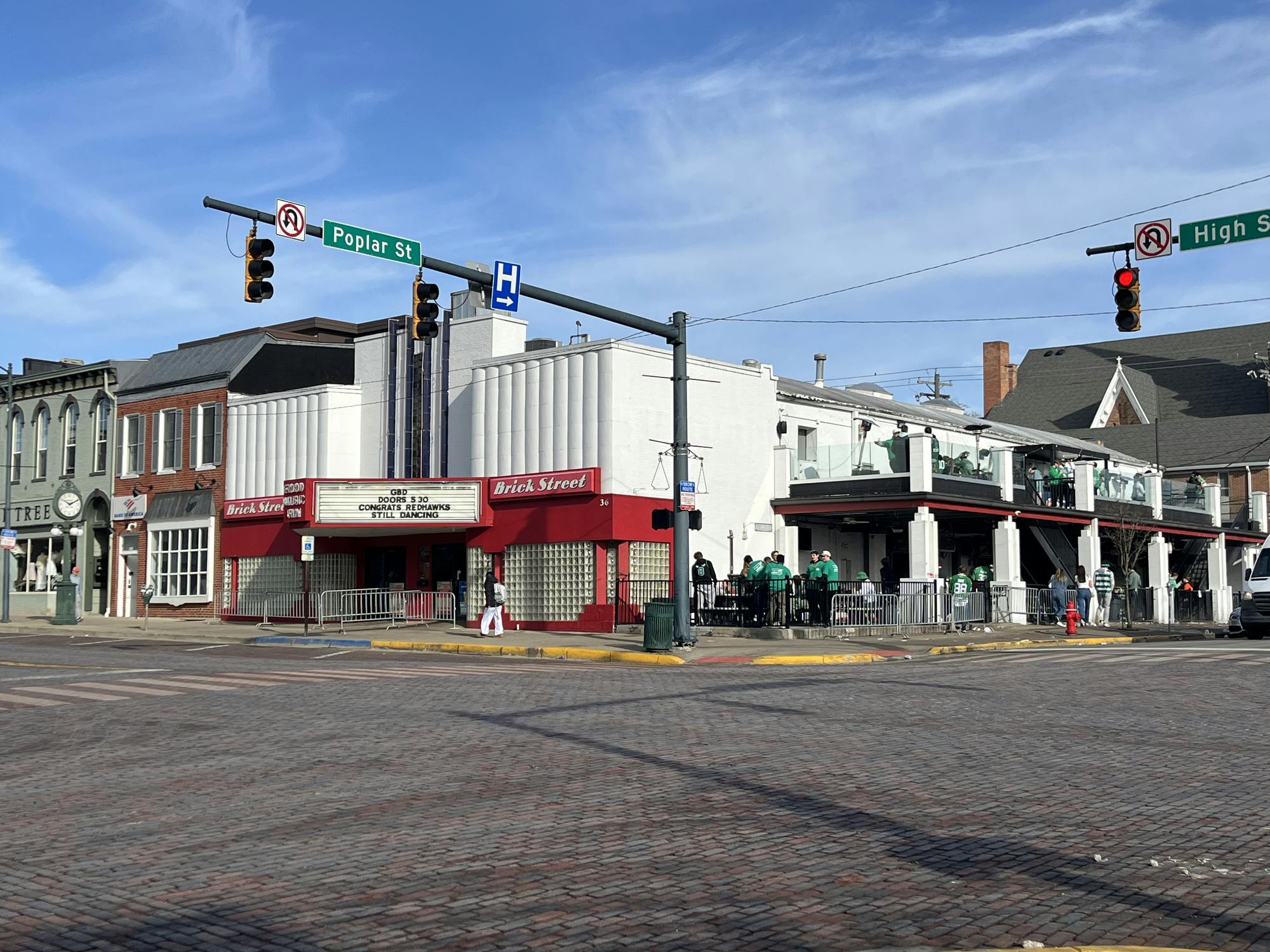 Students gather at Brick Street Bar for Green Beer Day 2026.