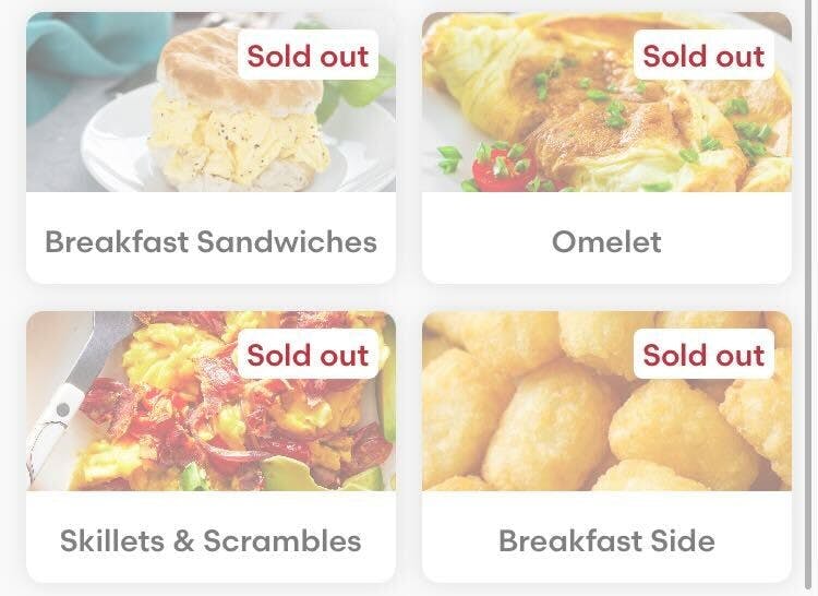 On Wednesday, Oct. 12 by 9 p.m., breakfast had sold out at Pulley Diner due to the return of all-day breakfast.