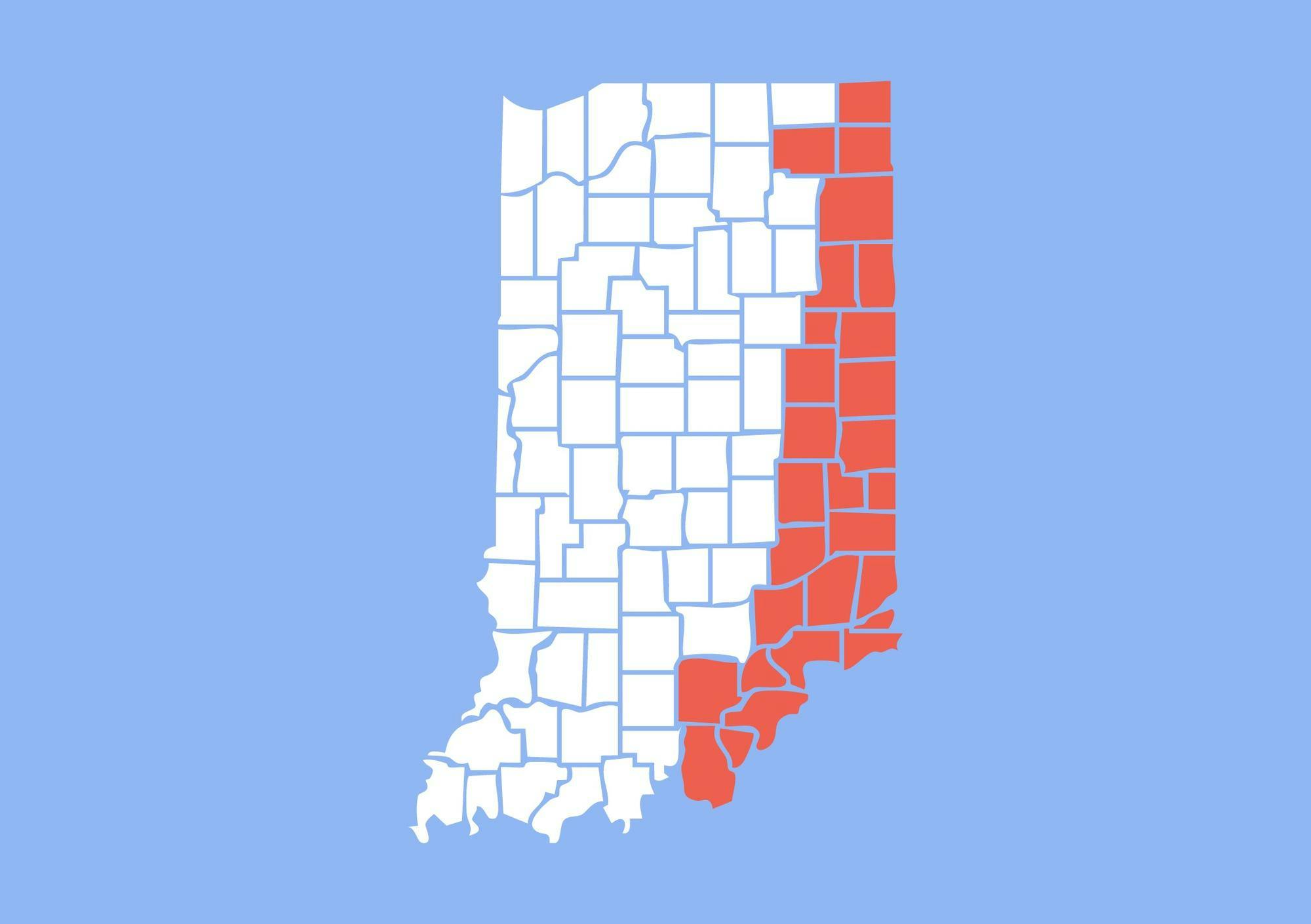 The 29 eligible Indiana counties bordering or lying close to Ohio include Adams, Allen, Dearborn, Franklin, Jay, Randolph, Ripley, Switzerland, Union and Wayne counties.
