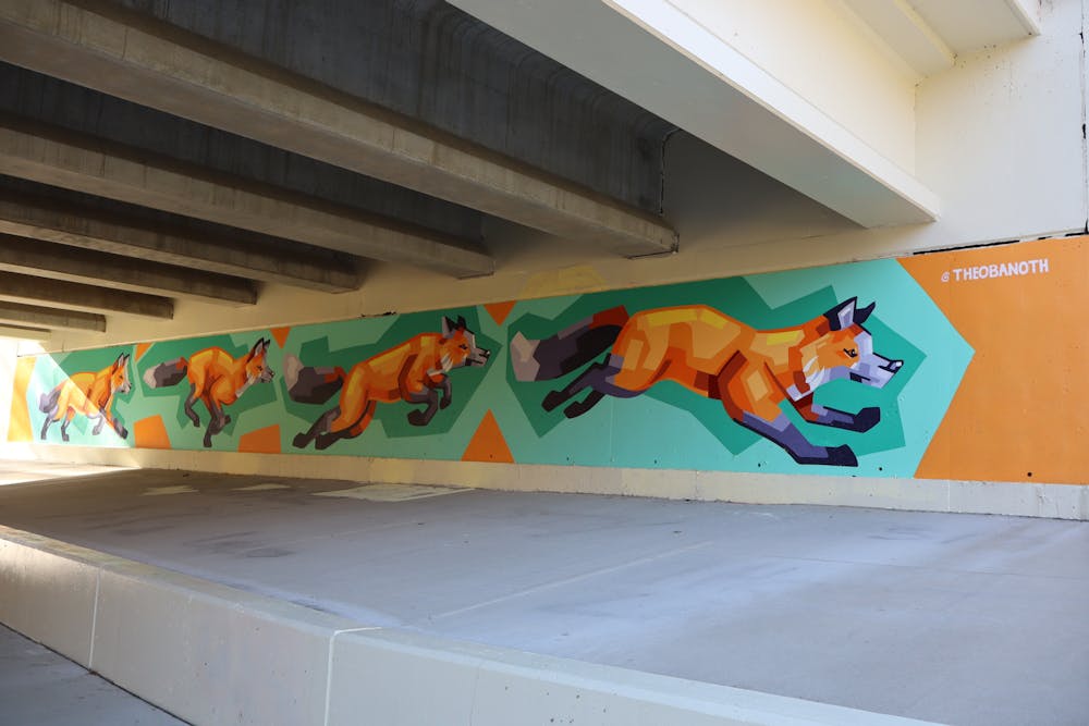 Oxford's new Peffer Park mural brings a pop of color to the underpass.