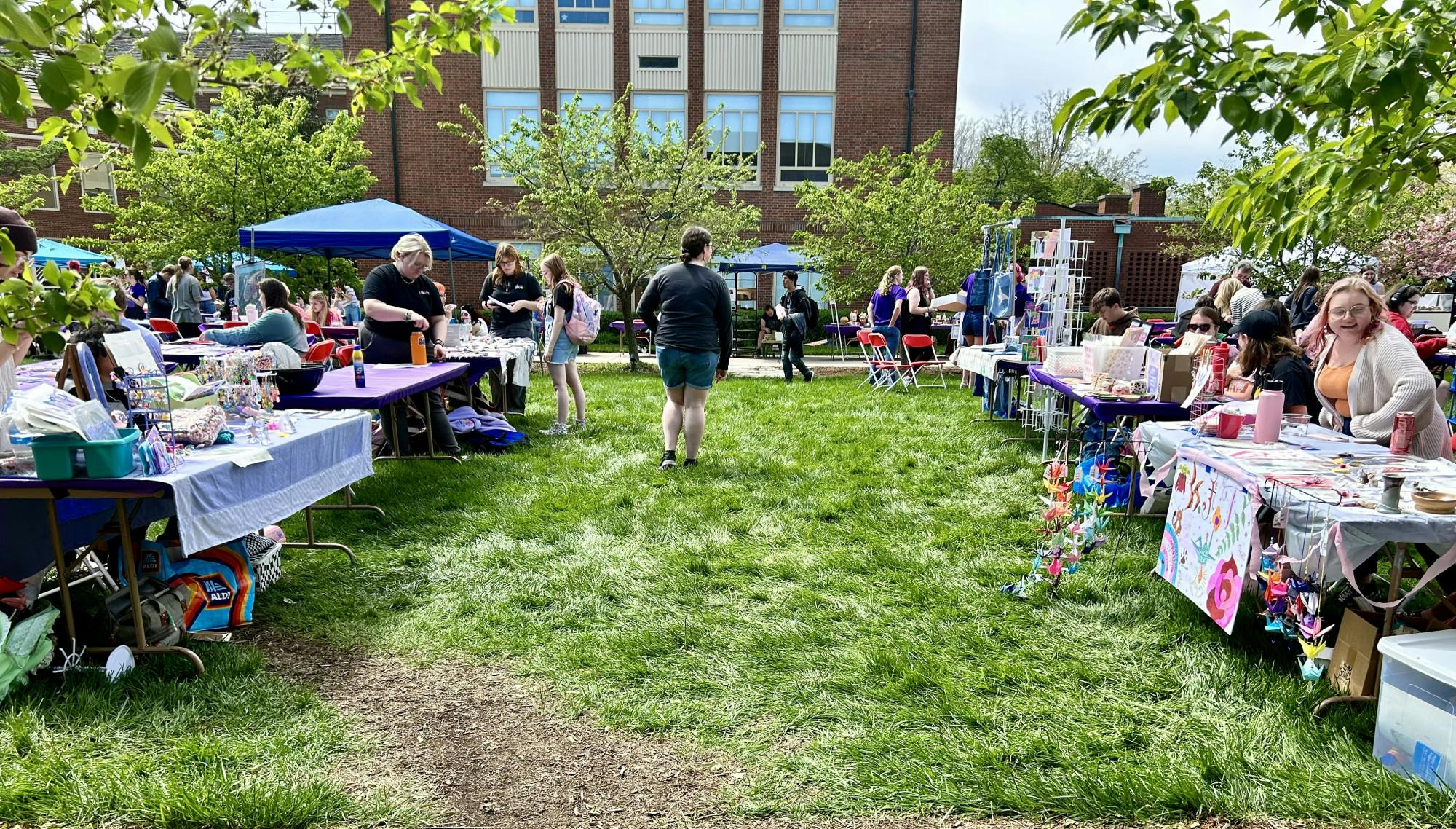 The interior of the quad was for the vendor booths and the edges were lined with booths by organizations and departments.