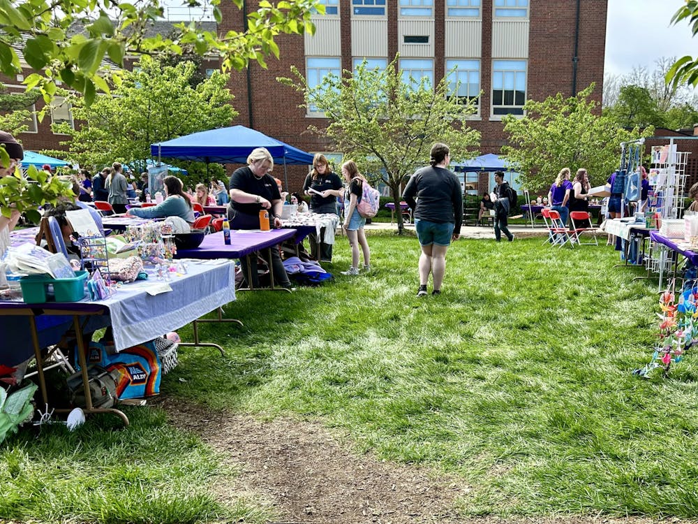 The interior of the quad was for the vendor booths and the edges were lined with booths by organizations and departments.