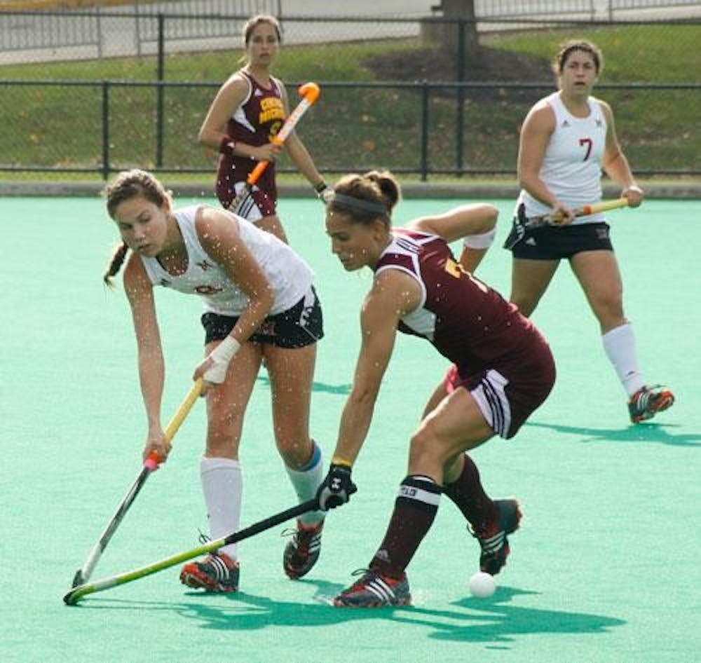 Miami Univeristy freshman midfielder/forward Geagy Pritchard fights for the ball in Miami’s 2-1 double overtime win over Central Michigan University. Pritchard played in 11 games, starting one, and recorded zero points on four shots for the RedHawks during the regular seaon. 