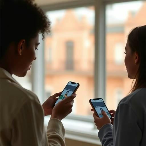 Teens using social media. Photo courtesy of Scienmag.com