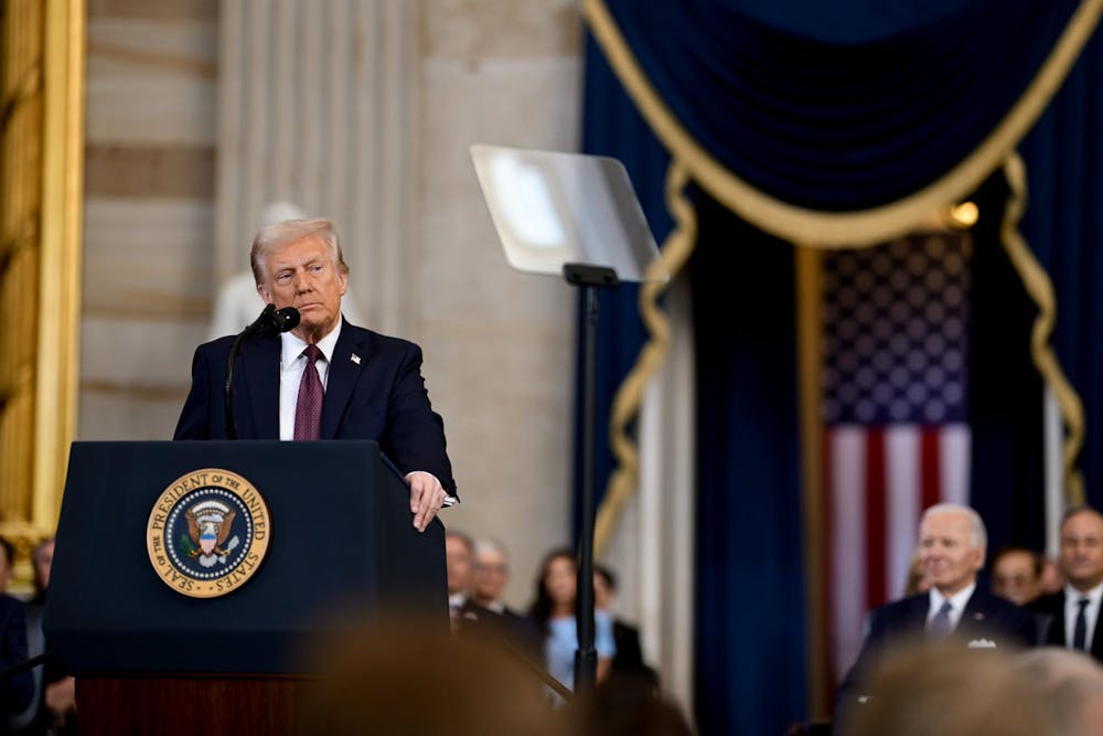 President Donald Trump delivers inagural address on Jan. 20, 2025. Photo from Wikimedia Commons.