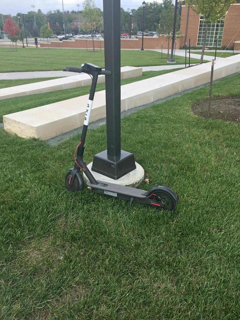This is an example of an improperly parked scooter.