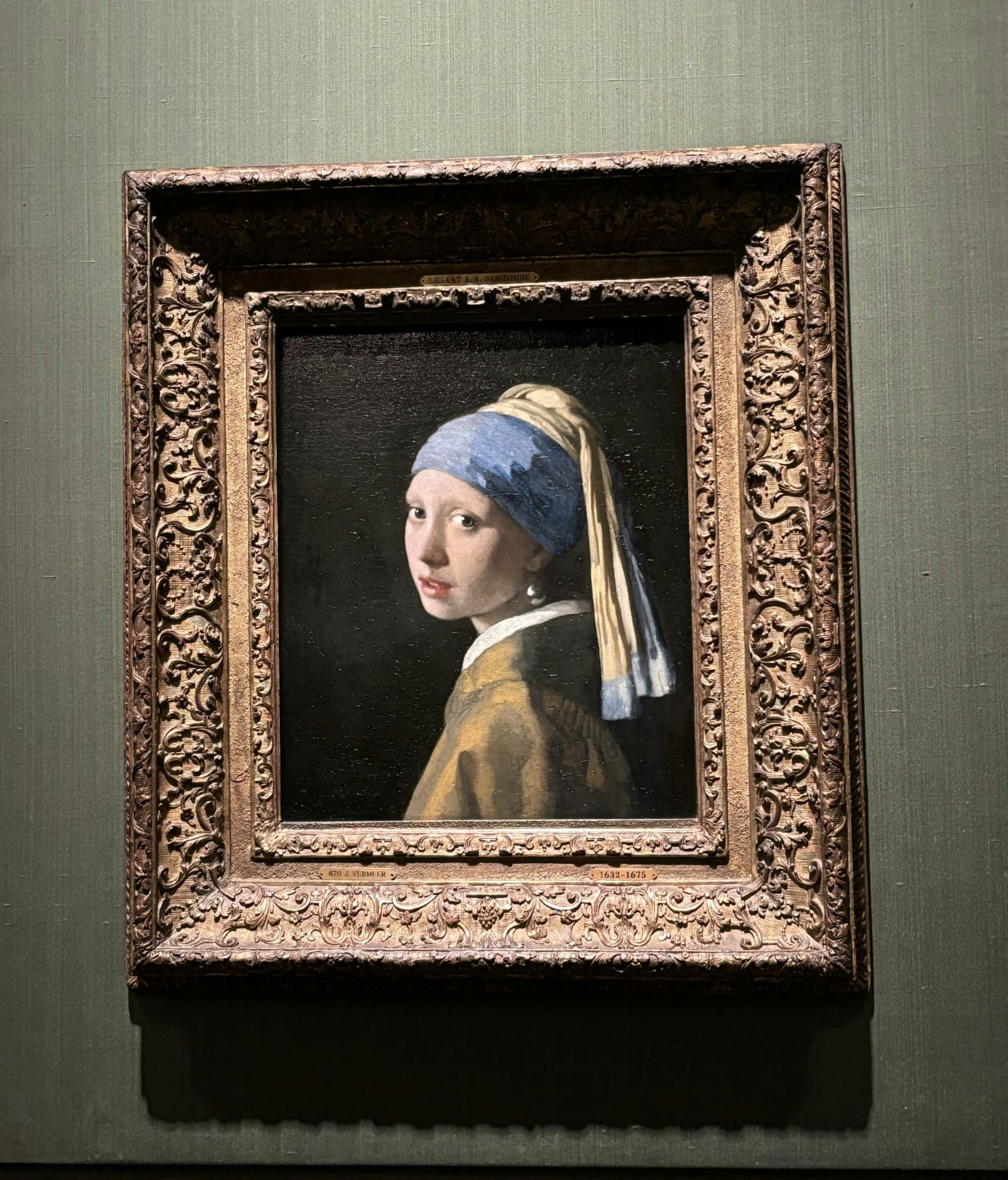 The Girl With The Pearl Earring by Johannes Vermeer at The Mauritshuis Museum in The Hague.