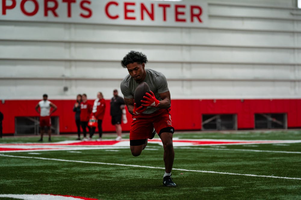 Running back Kevin Davis at the Dauch Indoor Sports Center for Miami Pro Day on March 3. Davis finished the 2024 season with four rushing touchdowns