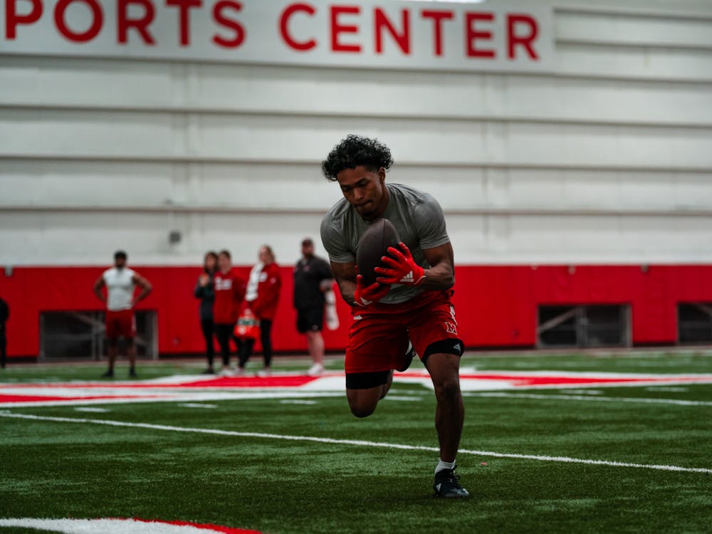 Running back Kevin Davis at the Dauch Indoor Sports Center for Miami Pro Day on March 3. Davis finished the 2024 season with four rushing touchdowns