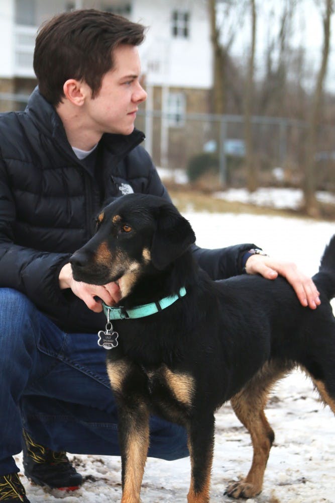 Devon and Lilly at the dog park.