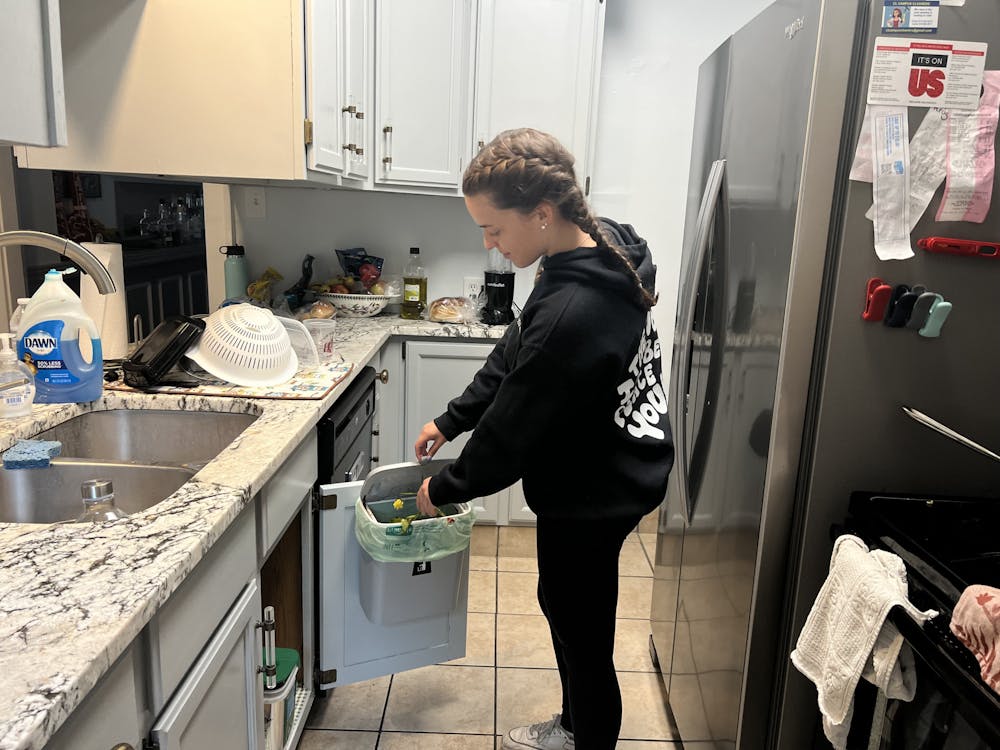 <p>Kalina and her roommate, Melissa Ivers, utilize their compost bin for all organic waste.<br/><br/></p>