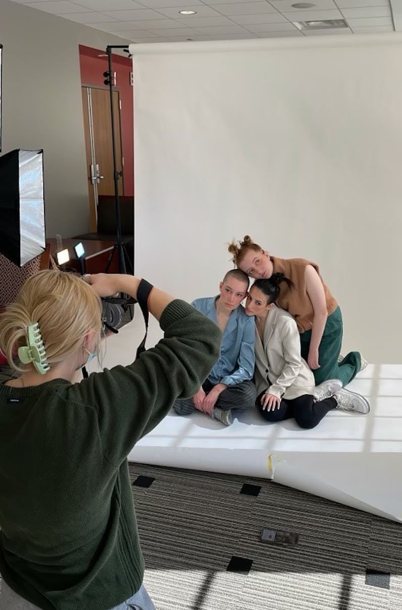 Models pose for the “Cut + Color” shoot in UP Magazine.