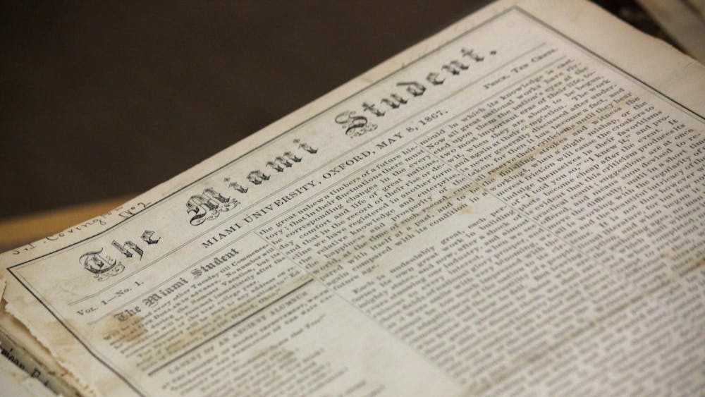 The first copy of The Miami Student can be found in the Miami University archives.