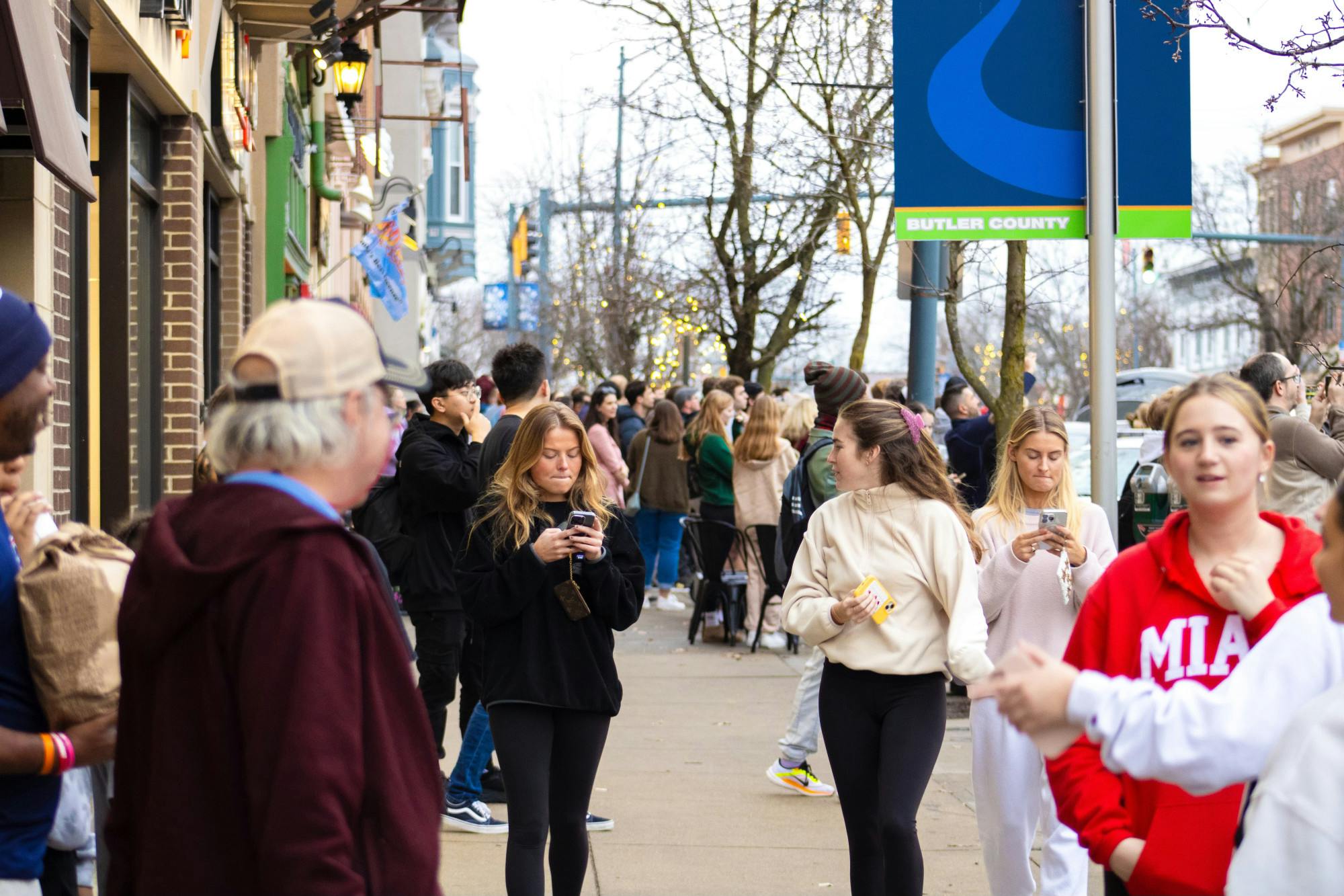 Dozens of students and community members gathered in hopes they would see Sylvester Stallone.