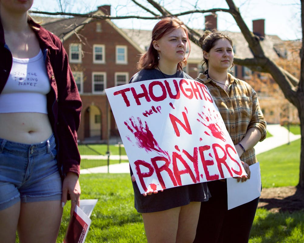 Miami&#x27;s chapter of Students Demand Action held a protest in central quad to condemn gun violence in America.﻿