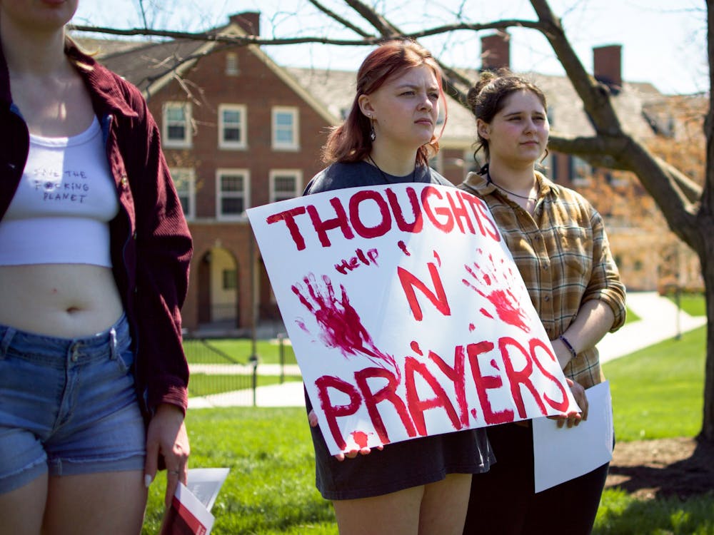 Miami&#x27;s chapter of Students Demand Action held a protest in central quad to condemn gun violence in America.﻿