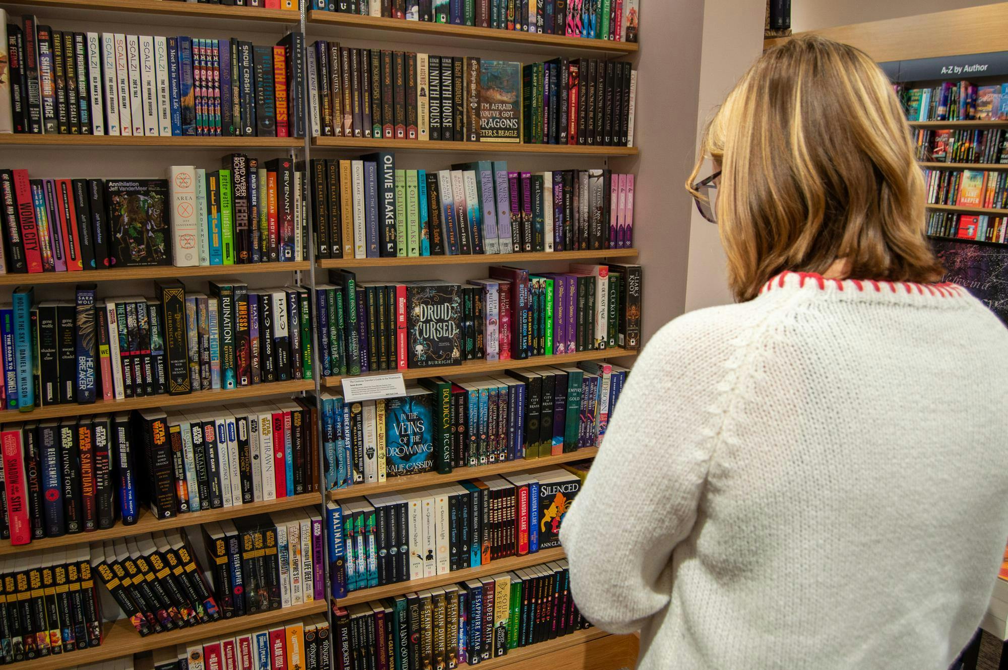 Atlanta local Avery Halseth peruses a Barnes &amp; Noble in Marietta, GA.