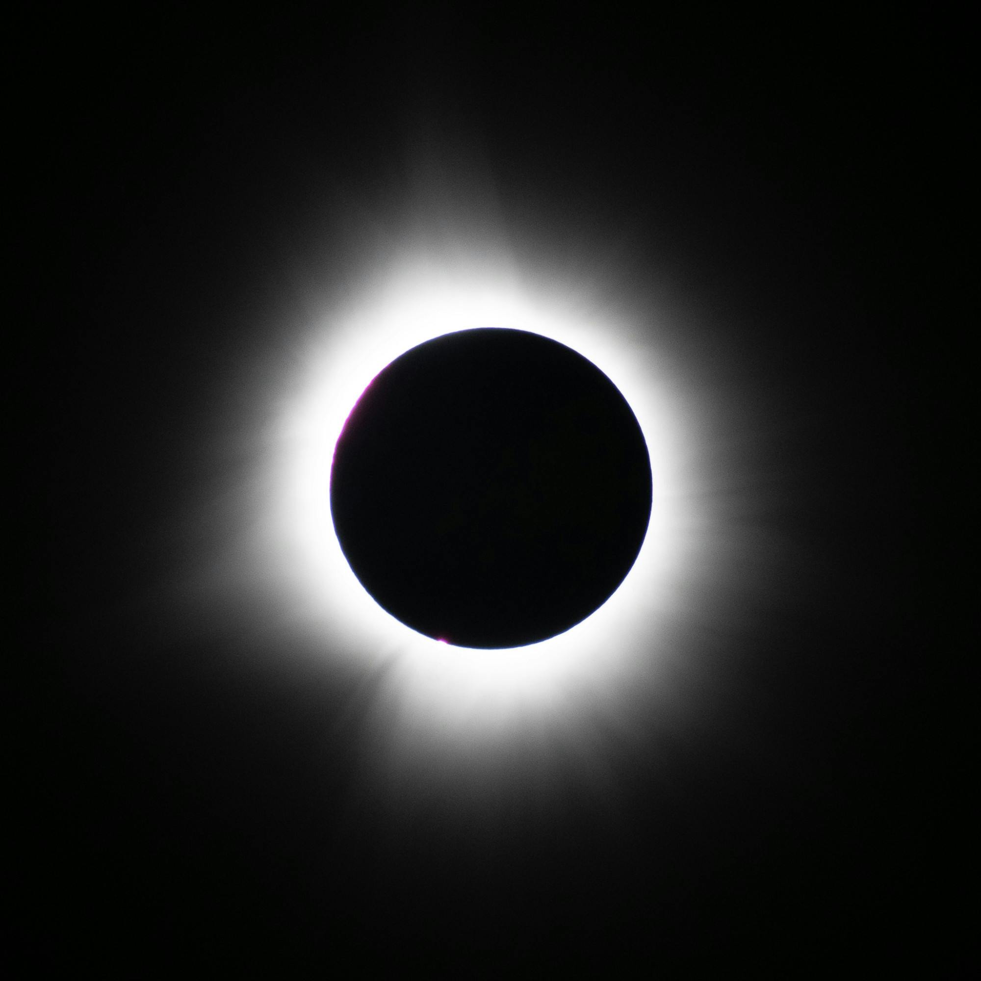 The eclipse reached totality in Oxford at 3:08 p.m. on Monday.