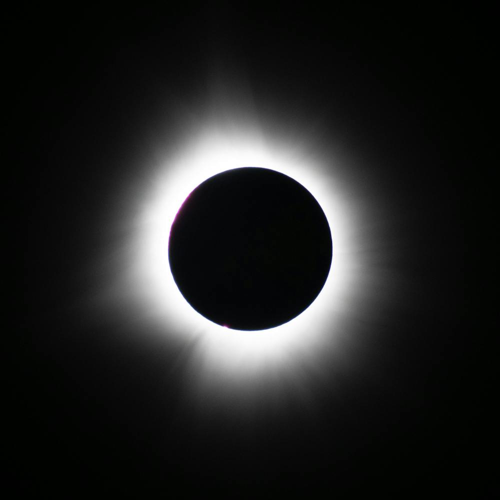 The eclipse reached totality in Oxford at 3:08 p.m. on Monday.