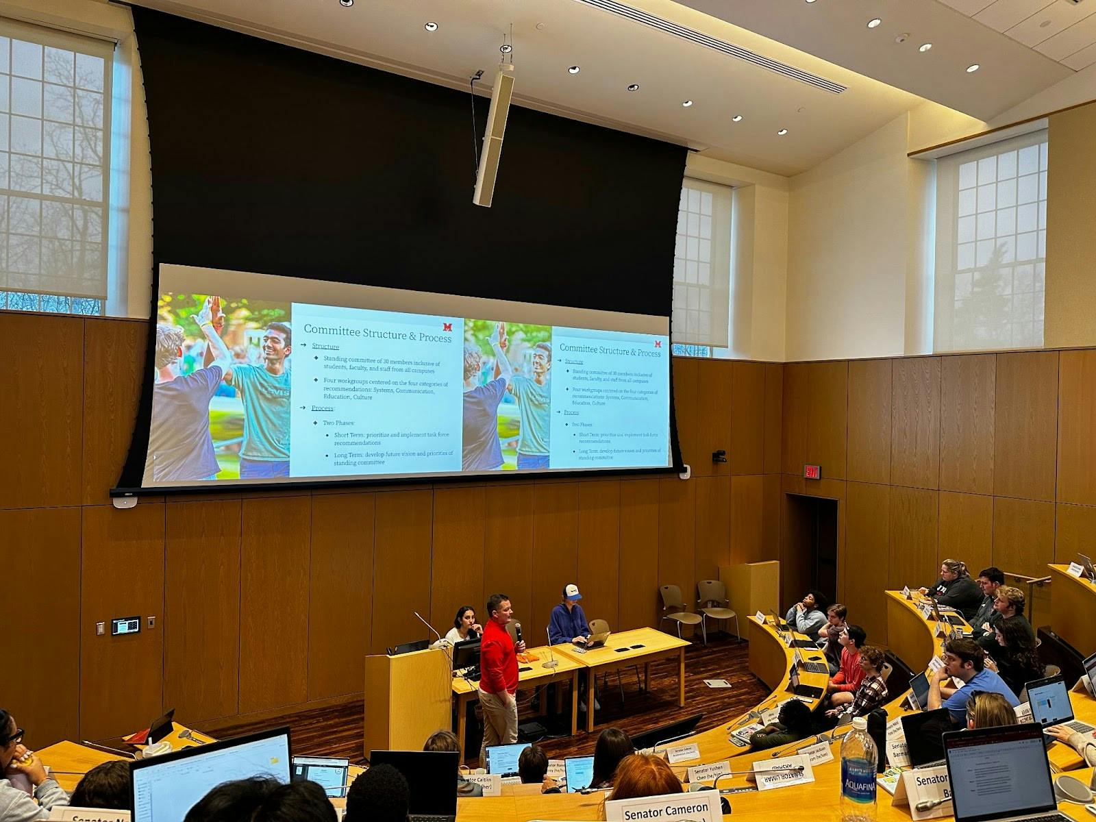 Steve Large presented a new plan prioritizing student mental health.