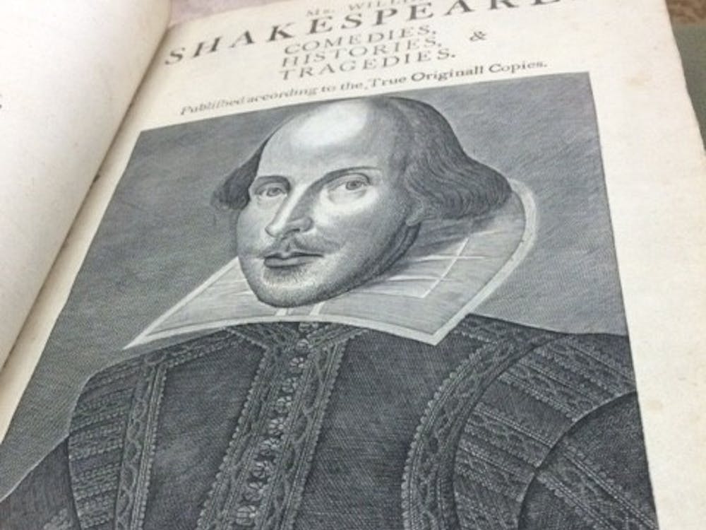 The first Shakespeare folio, printed in 1623 by Shakespeare's friends, contains almost all of his plays. Special Collections owns four of his folios, an incredibly rare collection.
