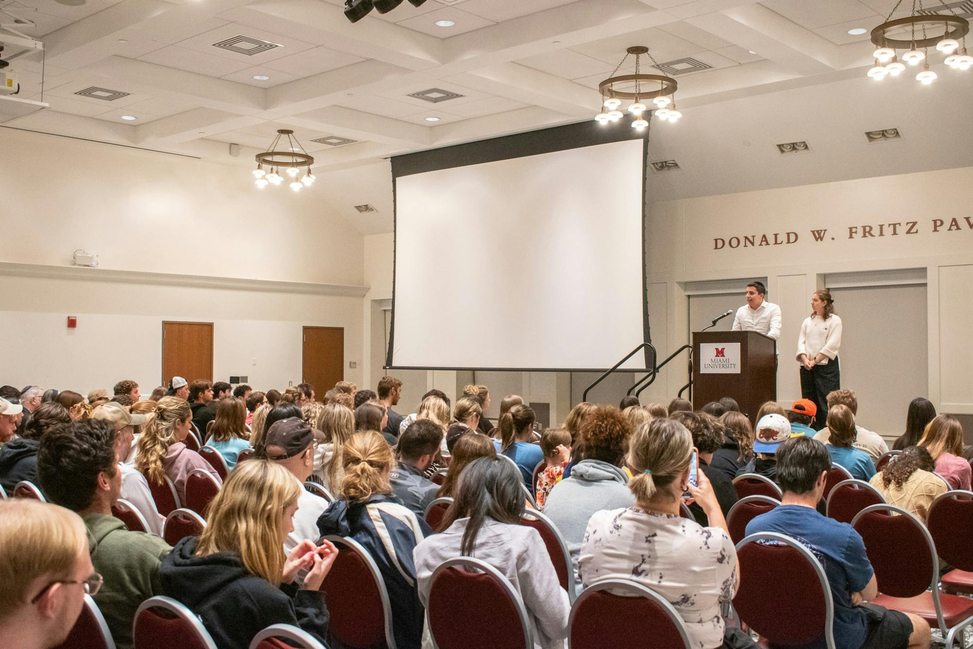 About 175 people attended the commemoration of the Oct. 7 attack and listened to speakers talk about their experiences since then. 
