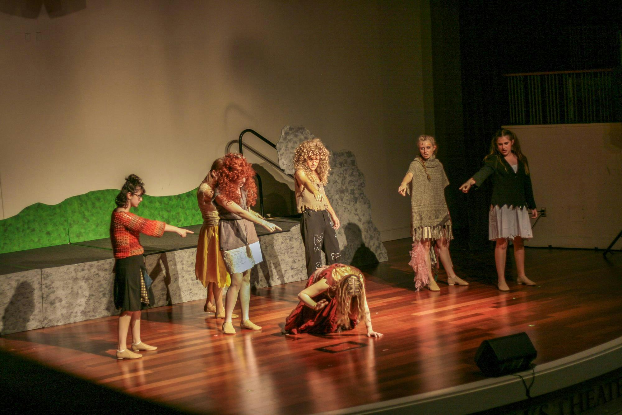 Members of Stage Left perform fall musical "Firebringer."