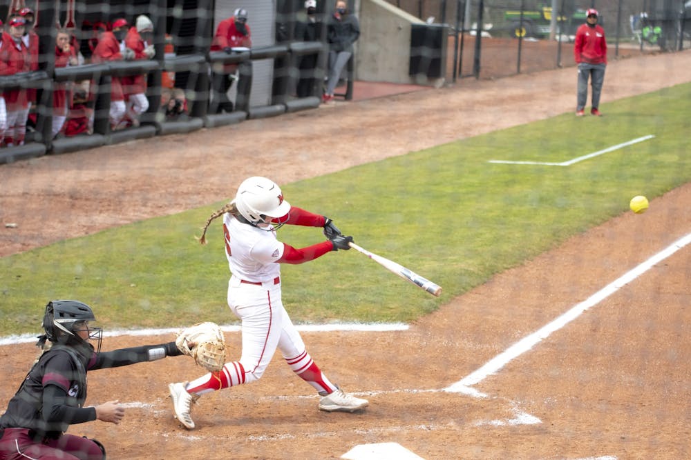 Junior infielder Adriana Barlow gets ahold of a pitch during Wednesday&#x27;s 15-2 win over Western Kentucky.