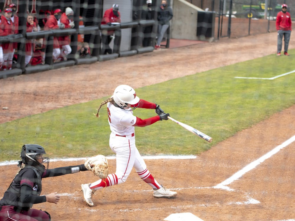 Junior infielder Adriana Barlow gets ahold of a pitch during Wednesday's 15-2 win over Western Kentucky.