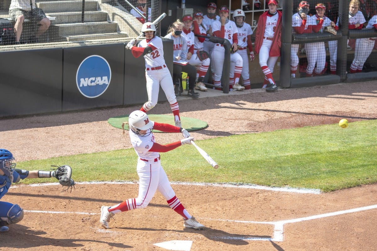 Junior infielder Adriana Barlow blasts a home run during last weekend&#x27;s series vs Buffalo.