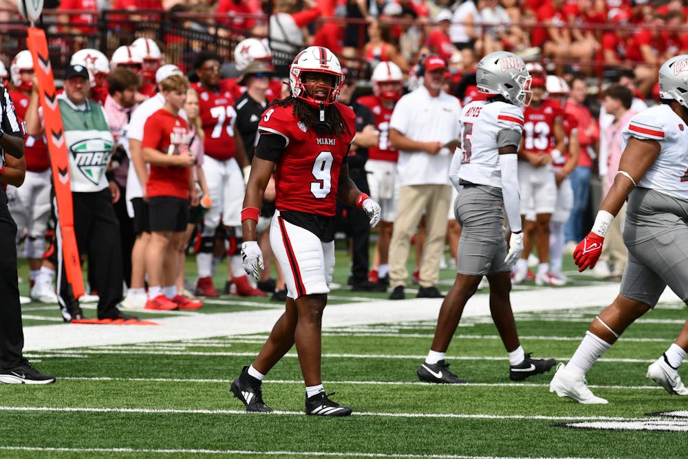 Sixth-year running back Kenny Tracy watches the scoreboard at Yager Stadium during the second quarter against UNLV on Sept. 20
