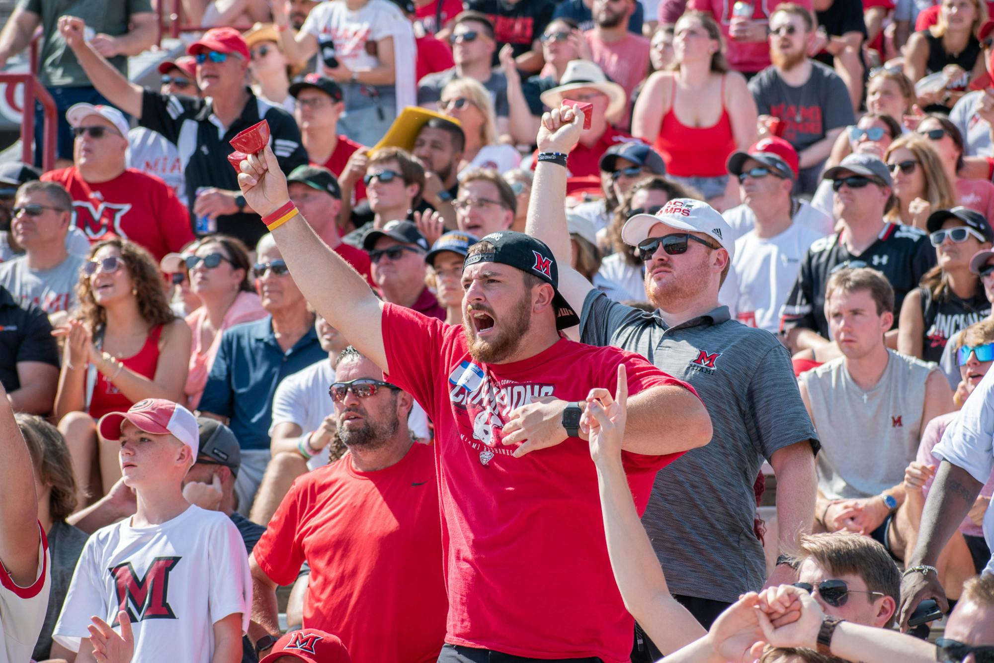 MIami fans passionately cheered their team on even as the RedHawks fell to the Bearcats.﻿
