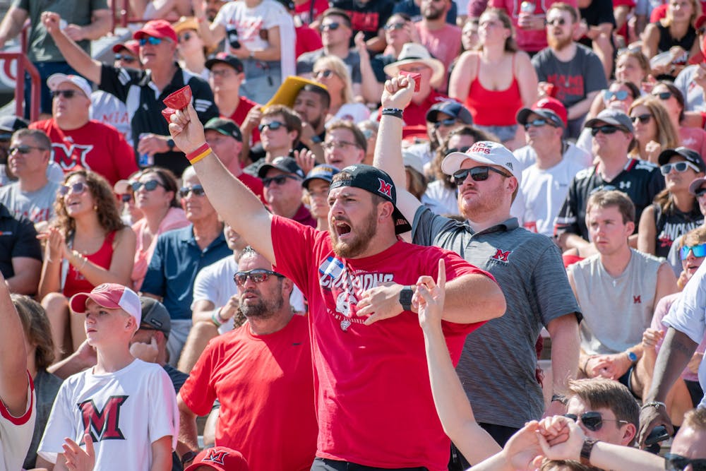 <p>MIami fans passionately cheered their team on even as the RedHawks fell to the Bearcats.﻿</p>