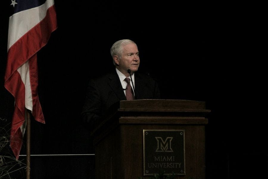 101008-D-9880W-149 
      Secretary of Defense Robert M. Gates speaks during a joint Pentagon press conference with South Korean Defense Minister Kim Tae-young on Oct. 8, 2010.  The press event was held at the conclusion of the 42nd annual Security Consultative Meeting between the United States and the Republic of Korea.  DoD photo by R. D. Ward.  (Released)