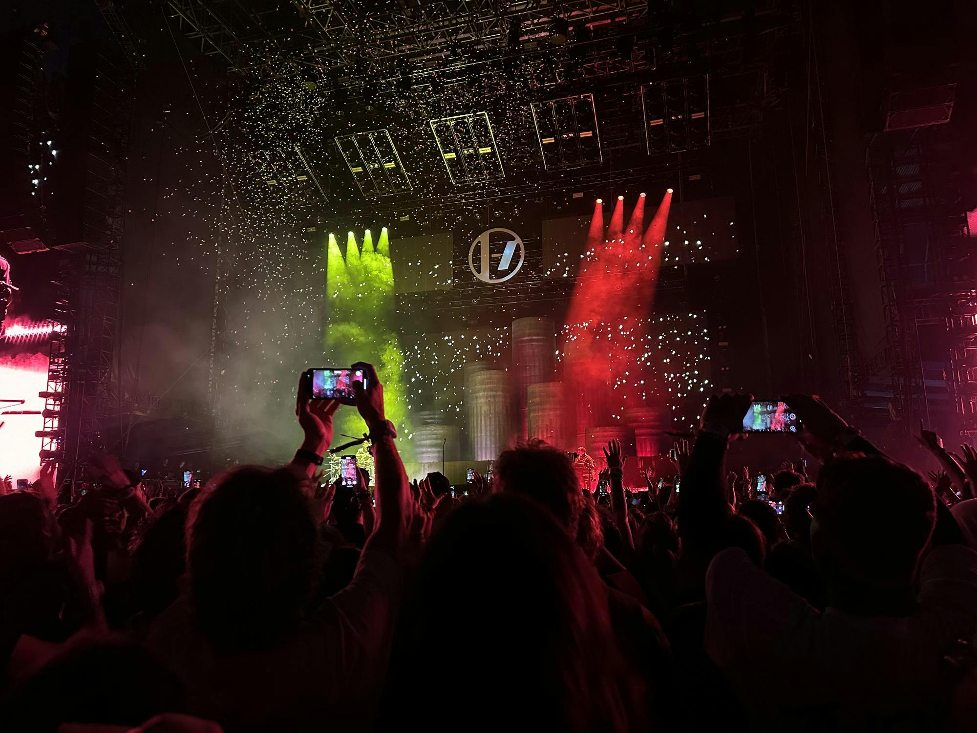 Twenty One Pilots performs “Jumpsuit,” the first song off their album “Trench,” on Sept. 18 at TQL Stadium in Cincinnati.