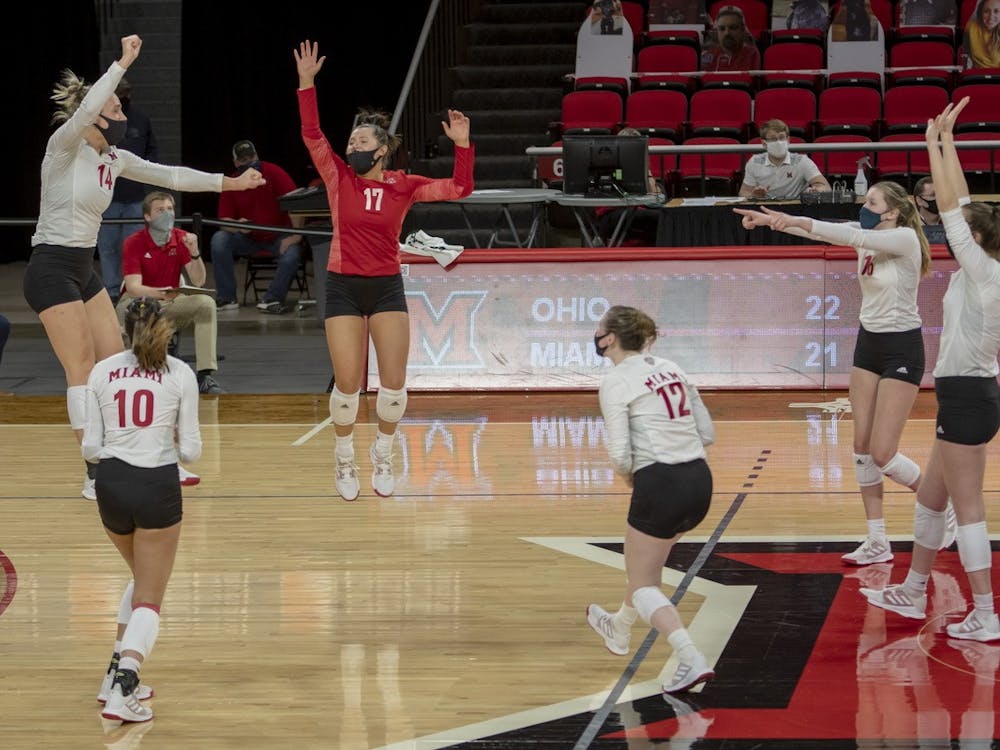 The RedHawks are replacing key players like Sarah Wojick (left, no. 14), Abigail Huser (in red) and Morgan Seaman (middle, no. 12)