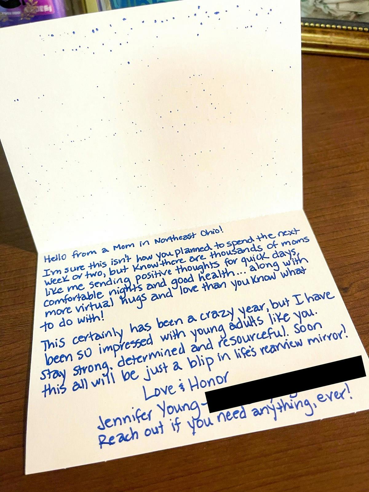 Letters from Miami University moms are commonly used for students in isolation.