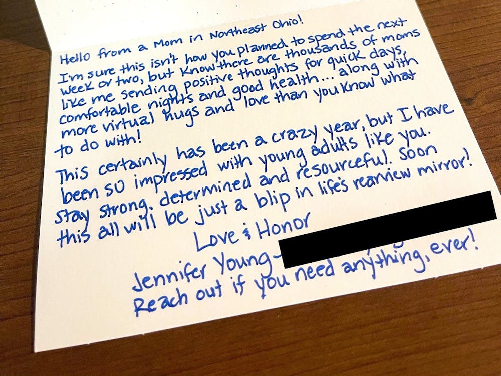 Letters from Miami University moms are commonly used for students in isolation.