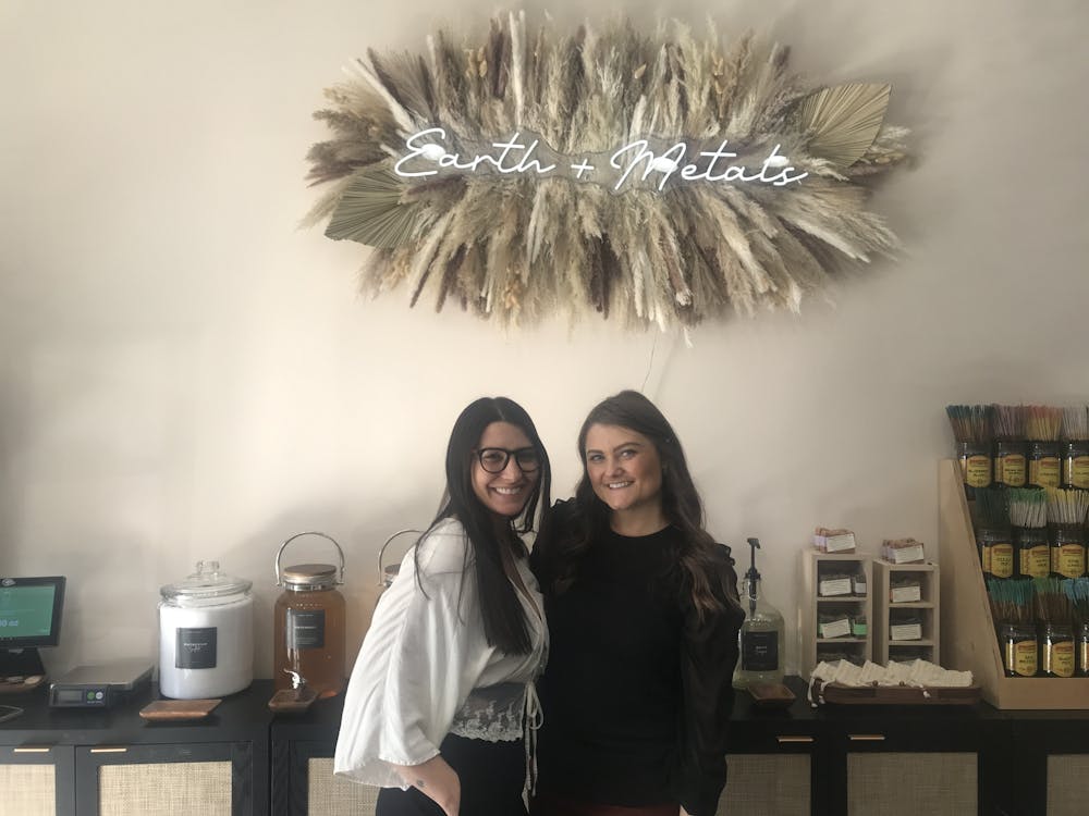 Earth + Metal owners Hannah Clark (left) and Dana Study (right) pictured at the store's grand opening. 