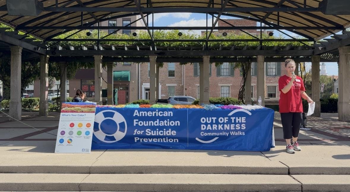 Clubs, student organizations and other tables with resources were stationed around the park before the walk started.