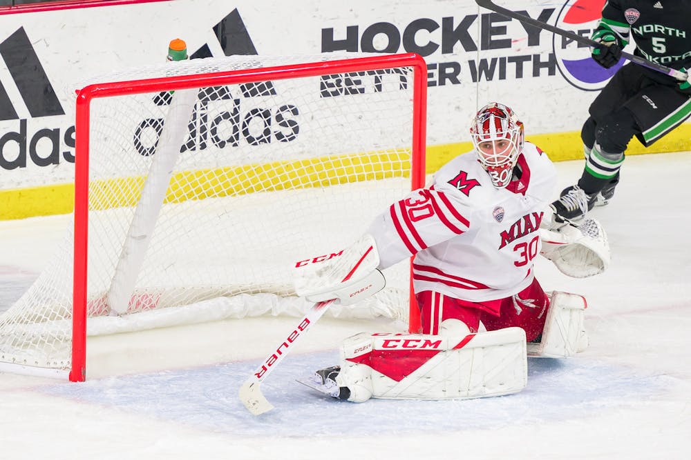 Bruveris stepped up as a goaltender this season with 355 saves for Miami
